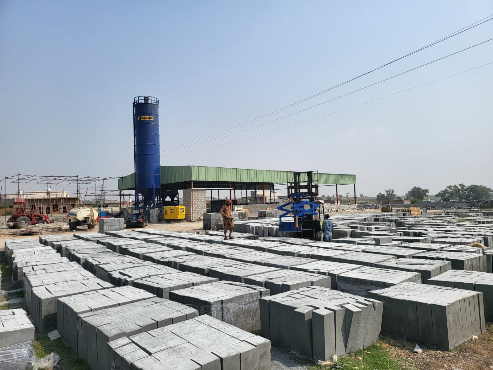 CLC factory — batching plant and block yard