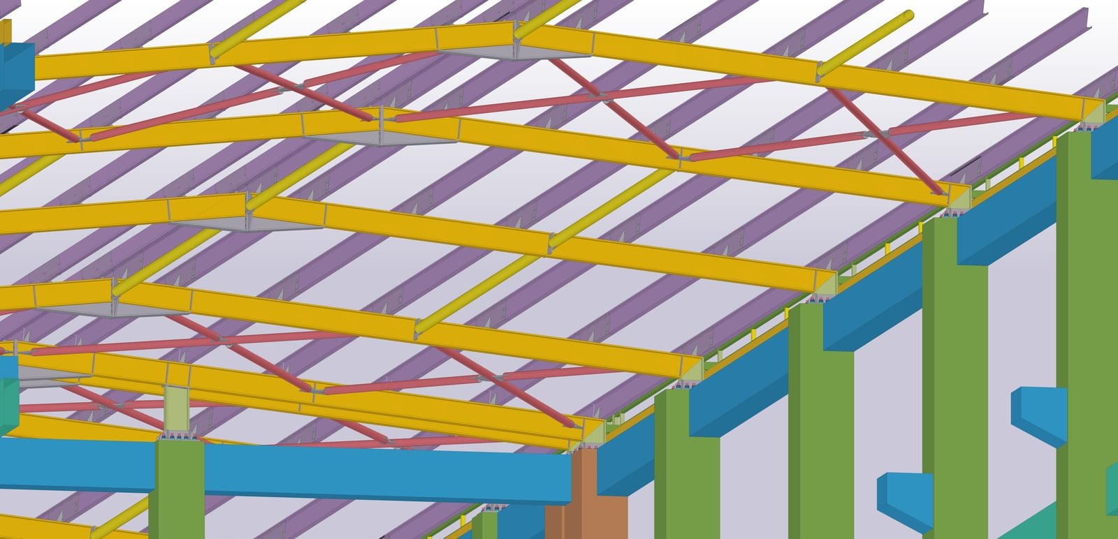 Structural steel model, Tekla Structures