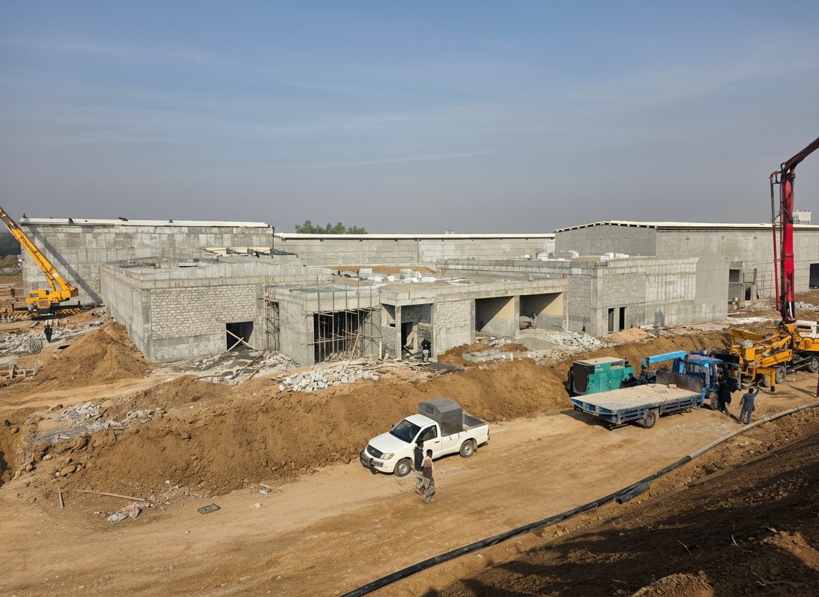Masonry and envelope works on a SEED site