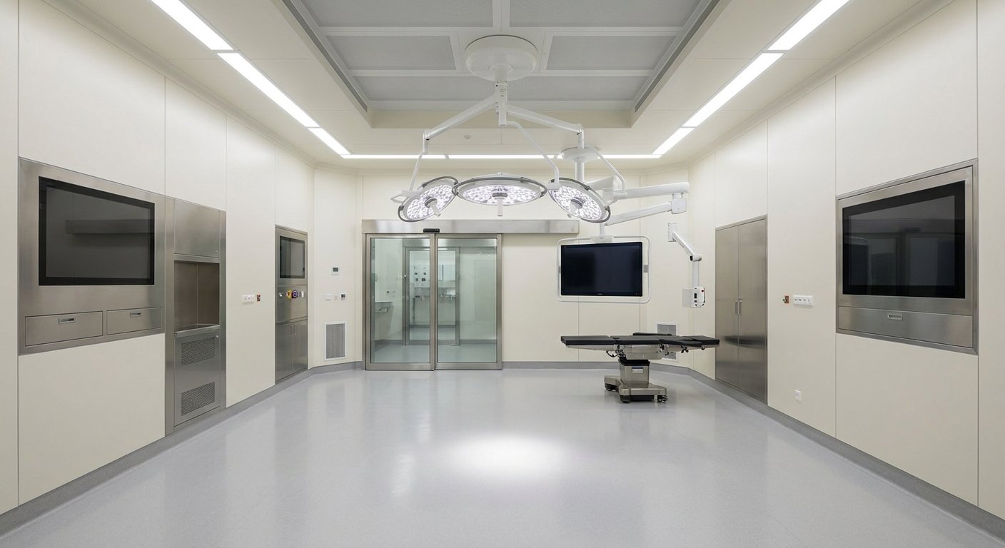 Modular operating theatre — controlled clinical environment, commissioned
